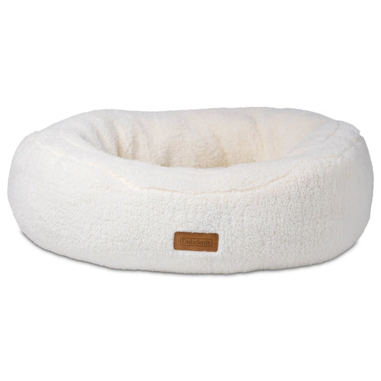 White Fleece Oval Bed | Luxe - Dukefords