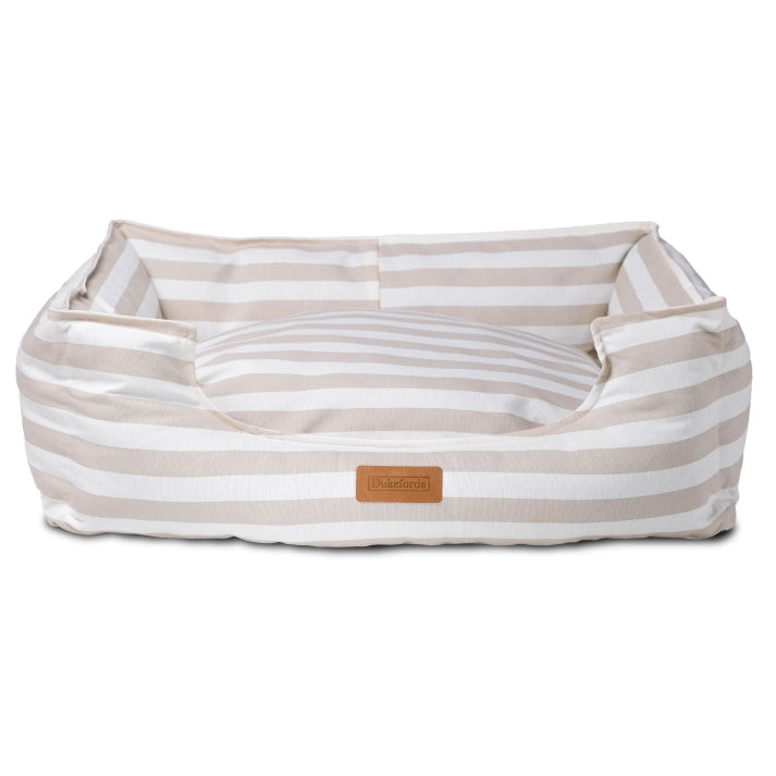 Striped Dog Bed | Gold | Royal Ivory - Dukefords