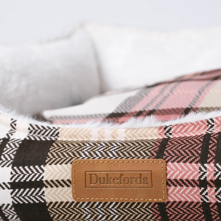 Tartan Dog Bed | Sunset Rose - Dukefords