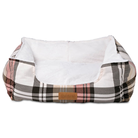 Tartan Dog Bed | Sunset Rose - Dukefords